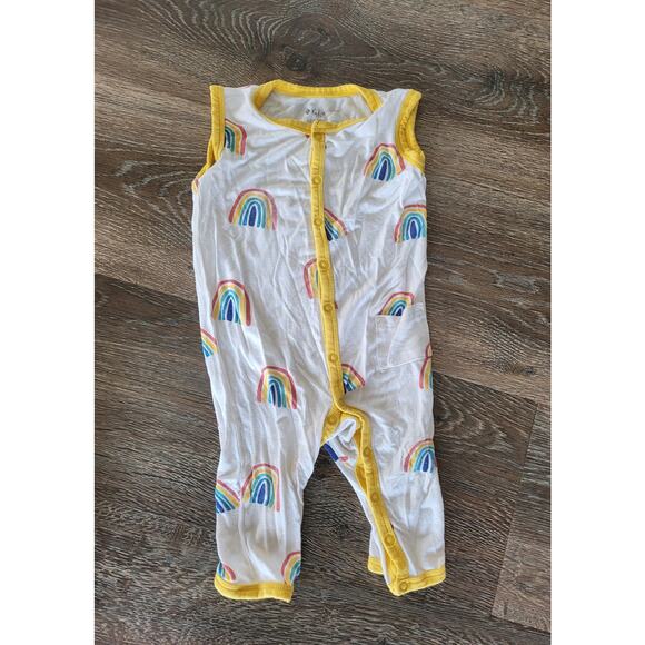 Kyte Baby Bamboo Yellow Rainbow Romer One Piece Short Sleeve 12-18 months #8 - Picture 1 of 4